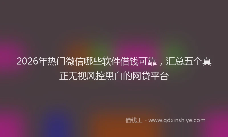 2026年热门微信哪些软件借钱可靠，汇总五个真正无视风控黑白的网贷平台