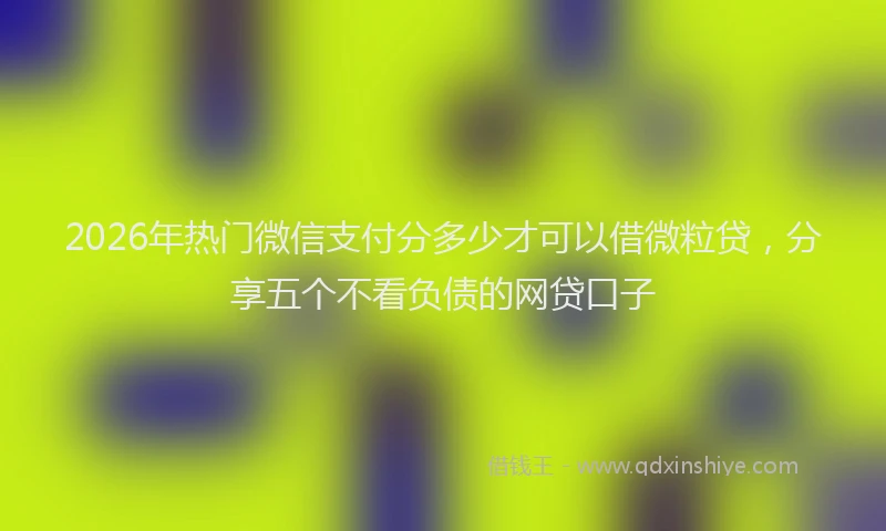 2026年热门微信支付分多少才可以借微粒贷，分享五个不看负债的网贷口子