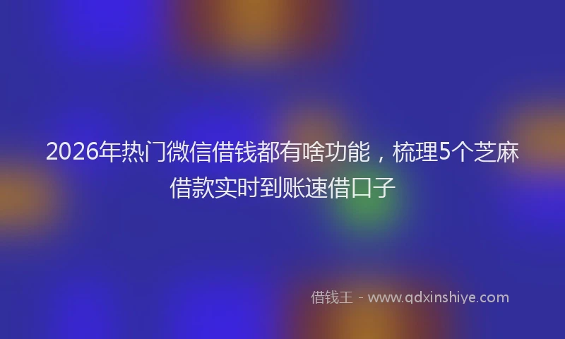 2026年热门微信借钱都有啥功能，梳理5个芝麻借款实时到账速借口子