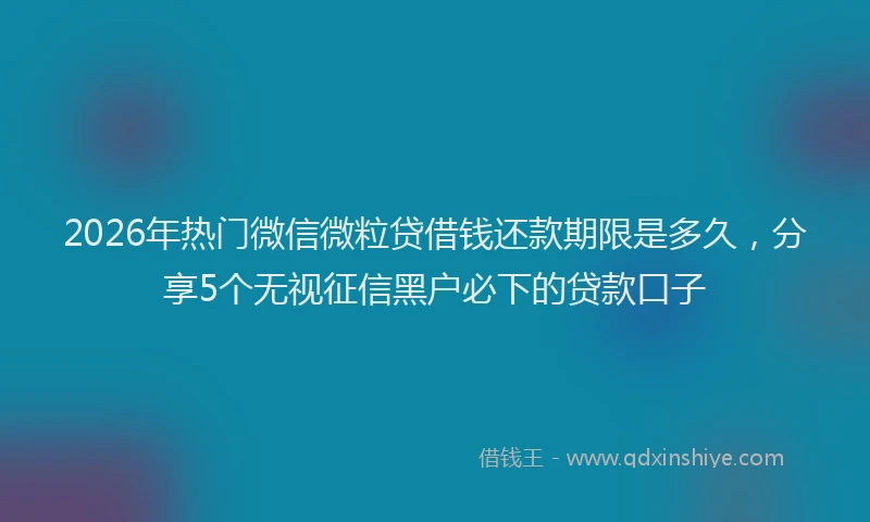 2026年热门微信微粒贷借钱还款期限是多久，分享5个无视征信黑户必下的贷款口子