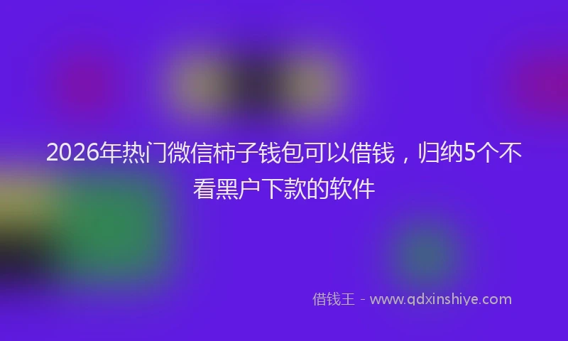 2026年热门微信柿子钱包可以借钱，归纳5个不看黑户下款的软件