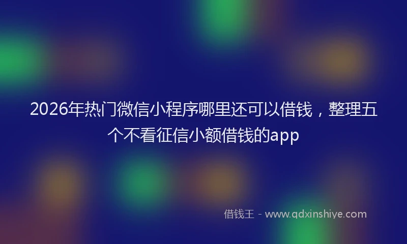 2026年热门微信小程序哪里还可以借钱，整理五个不看征信小额借钱的app
