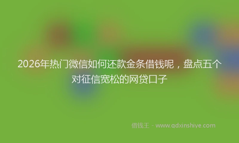 2026年热门微信如何还款金条借钱呢，盘点五个对征信宽松的网贷口子