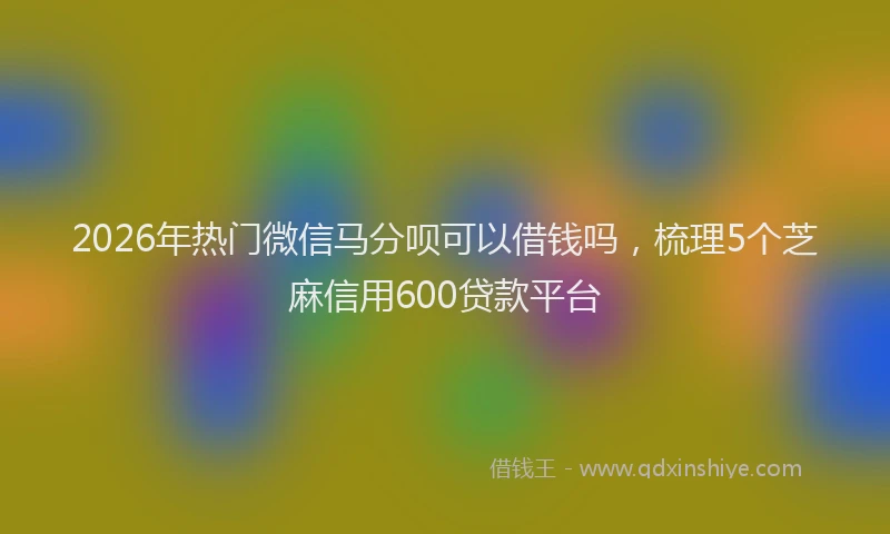 2026年热门微信马分呗可以借钱吗，梳理5个芝麻信用600贷款平台