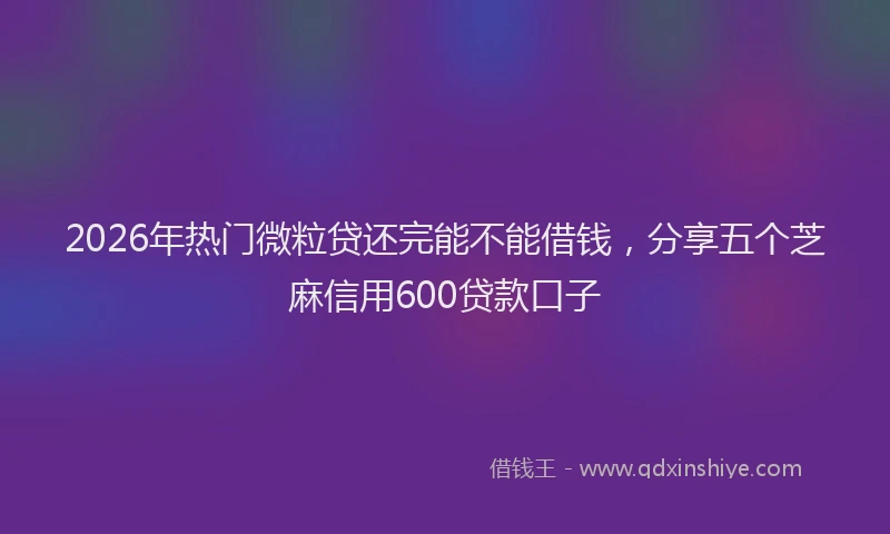2026年热门微粒贷还完能不能借钱，分享五个芝麻信用600贷款口子