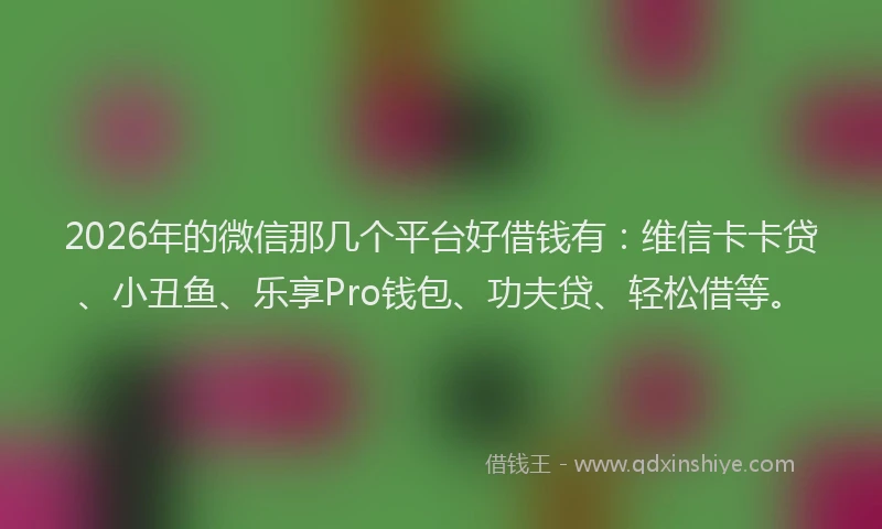 2026年的微信那几个平台好借钱有：维信卡卡贷、小丑鱼、乐享Pro钱包、功夫贷、轻松借等。