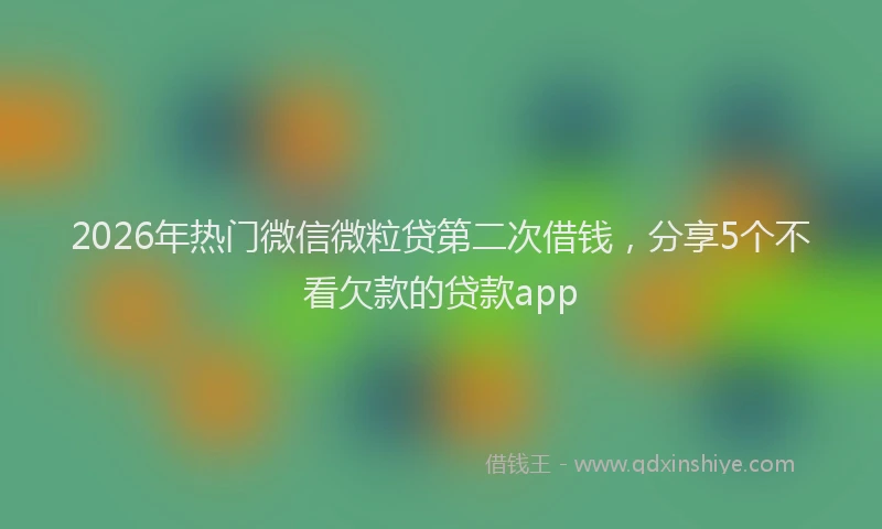 2026年热门微信微粒贷第二次借钱，分享5个不看欠款的贷款app