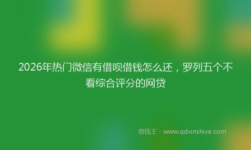 2026年热门微信有借呗借钱怎么还，罗列五个不看综合评分的网贷
