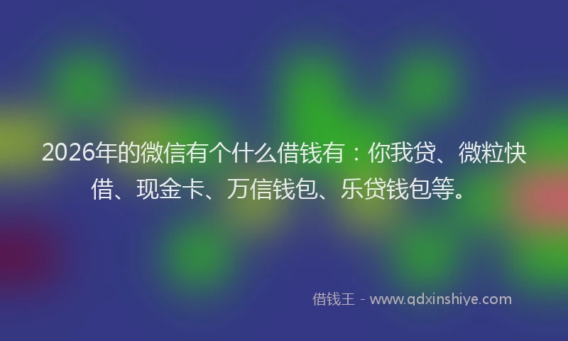 2026年的微信有个什么借钱有：你我贷、微粒快借、现金卡、万信钱包、乐贷钱包等。