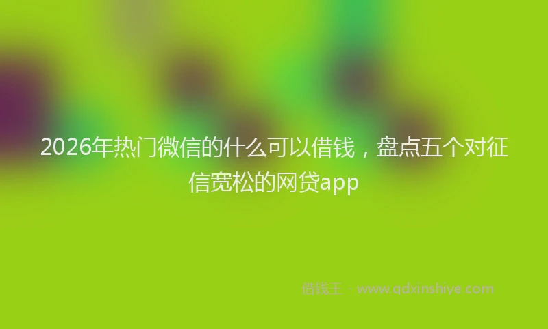 2026年热门微信的什么可以借钱，盘点五个对征信宽松的网贷app