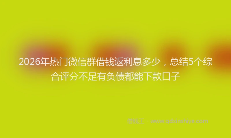 2026年热门微信群借钱返利息多少，总结5个综合评分不足有负债都能下款口子