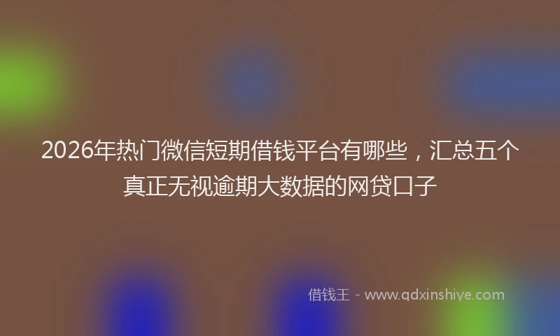 2026年热门微信短期借钱平台有哪些，汇总五个真正无视逾期大数据的网贷口子