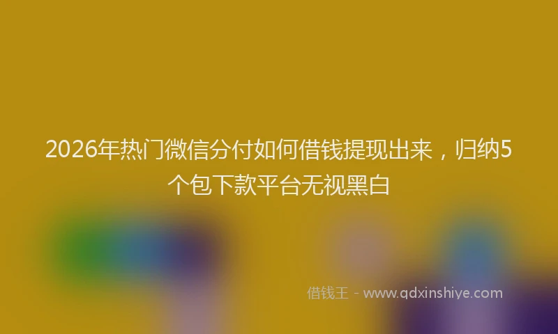 2026年热门微信分付如何借钱提现出来，归纳5个包下款平台无视黑白