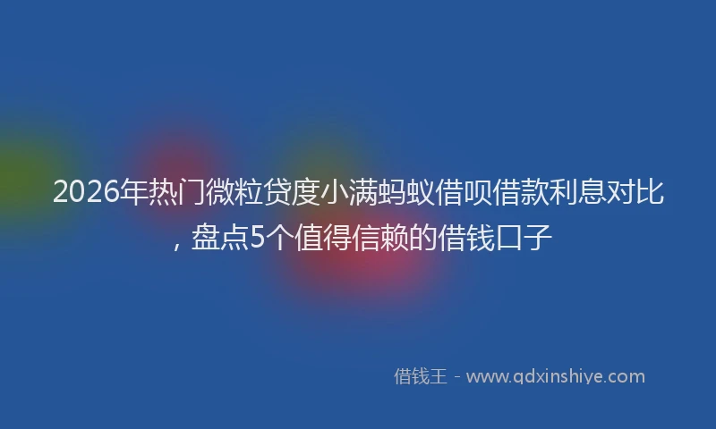 2026年热门微粒贷度小满蚂蚁借呗借款利息对比，盘点5个值得信赖的借钱口子