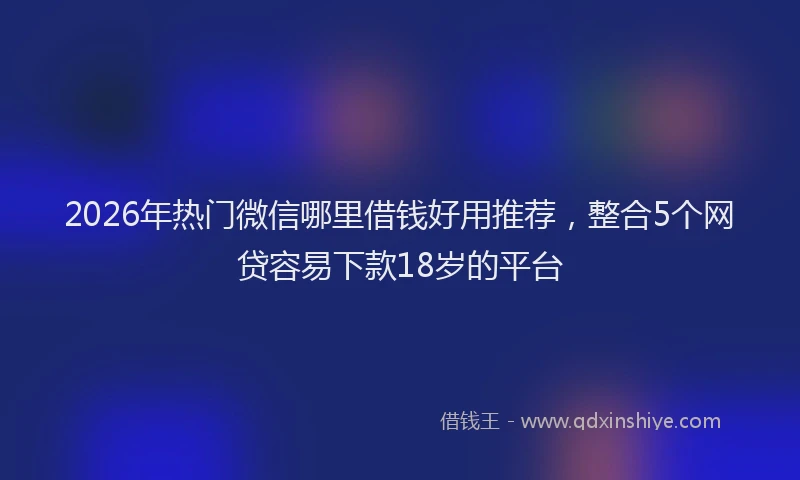 2026年热门微信哪里借钱好用推荐，整合5个网贷容易下款18岁的平台