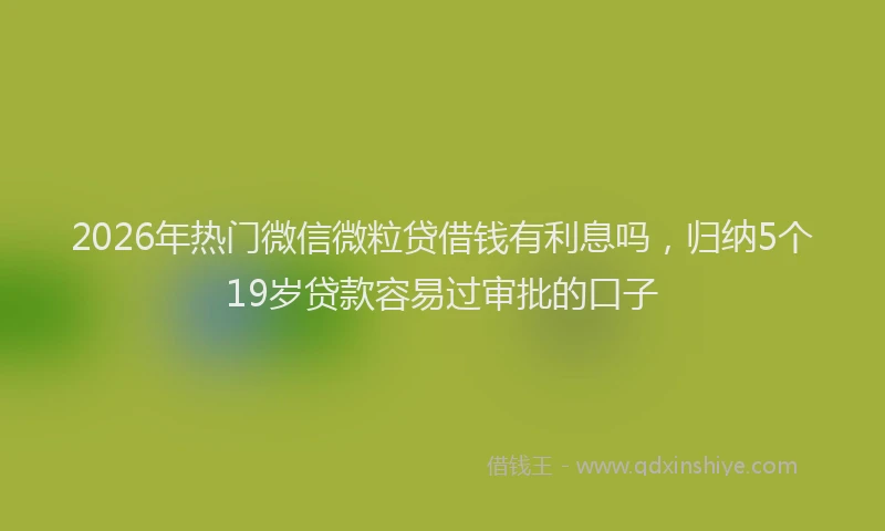 2026年热门微信微粒贷借钱有利息吗，归纳5个19岁贷款容易过审批的口子