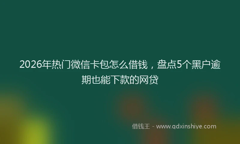 2026年热门微信卡包怎么借钱，盘点5个黑户逾期也能下款的网贷