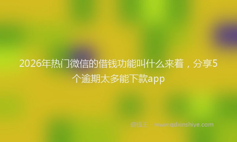 2026年热门微信的借钱功能叫什么来着，分享5个逾期太多能下款app