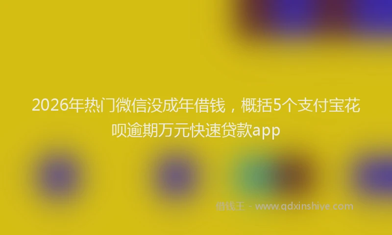 2026年热门微信没成年借钱，概括5个支付宝花呗逾期万元快速贷款app