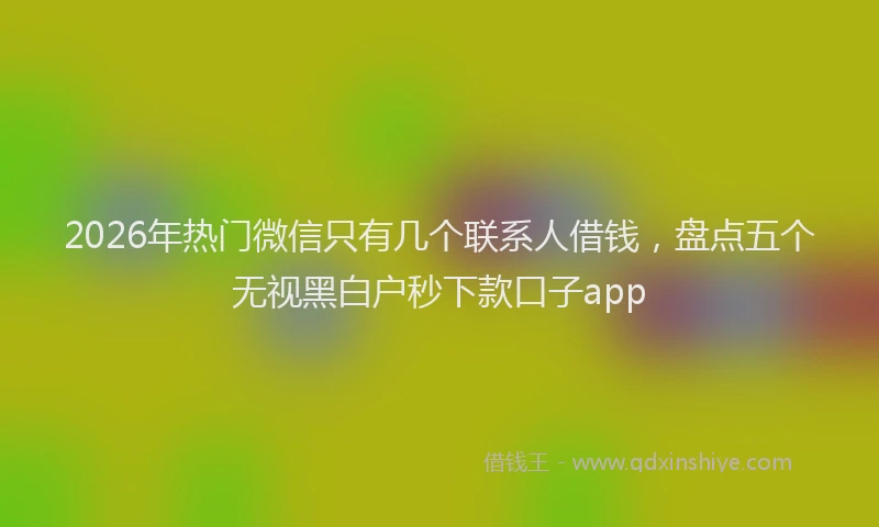 2026年热门微信只有几个联系人借钱，盘点五个无视黑白户秒下款口子app