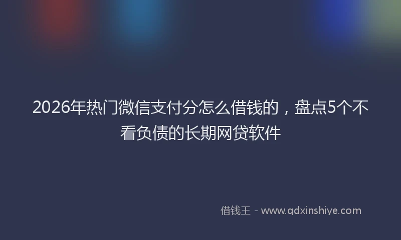 2026年热门微信支付分怎么借钱的，盘点5个不看负债的长期网贷软件