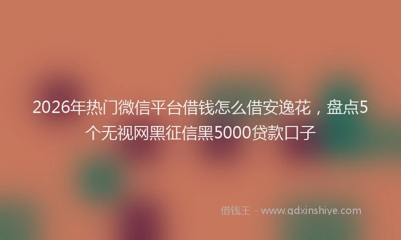 2026年热门微信平台借钱怎么借安逸花，盘点5个无视网黑征信黑5000贷款口子