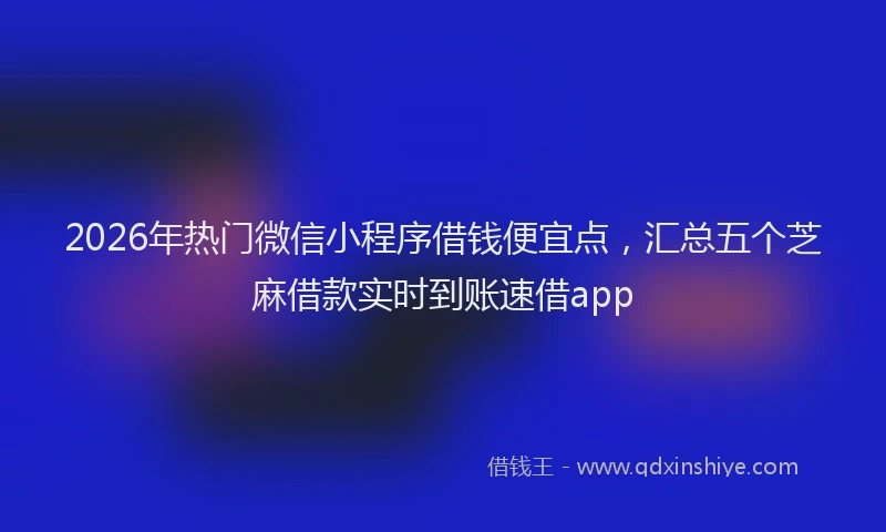 2026年热门微信小程序借钱便宜点，汇总五个芝麻借款实时到账速借app