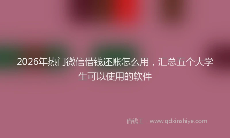 2026年热门微信借钱还账怎么用，汇总五个大学生可以使用的软件