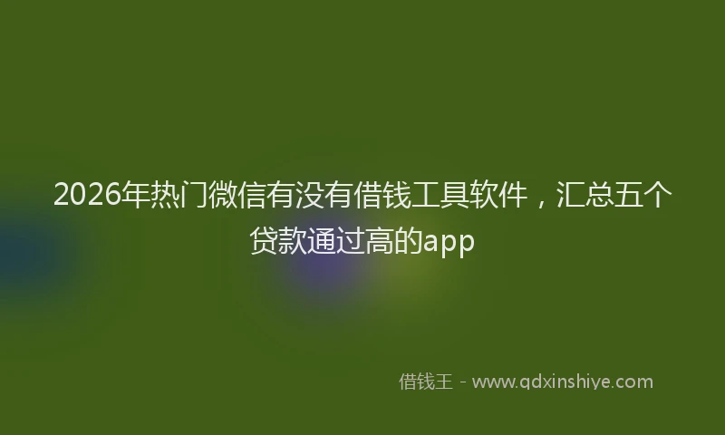 2026年热门微信有没有借钱工具软件，汇总五个贷款通过高的app