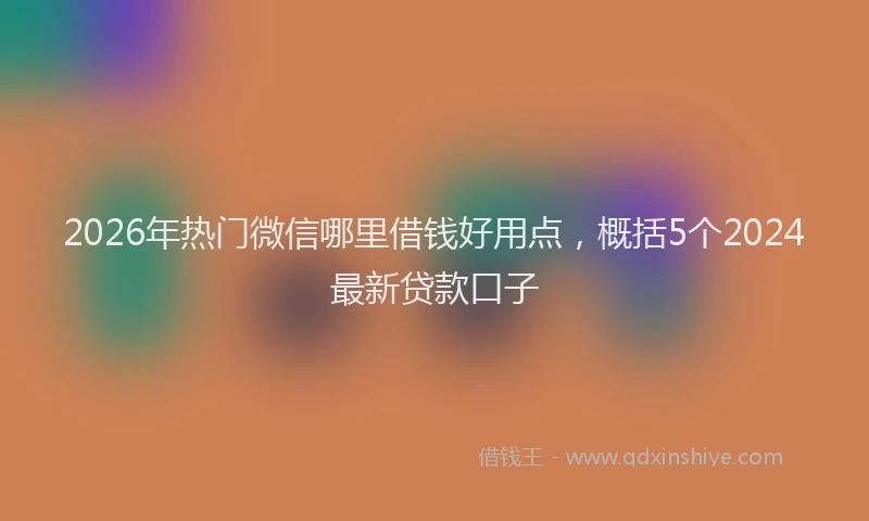 2026年热门微信哪里借钱好用点，概括5个2024最新贷款口子