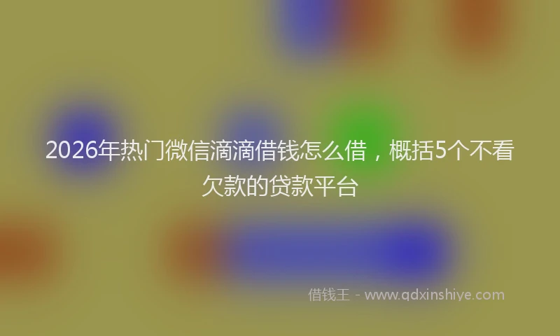 2026年热门微信滴滴借钱怎么借，概括5个不看欠款的贷款平台