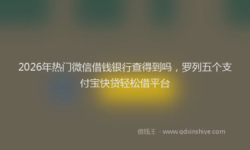 2026年热门微信借钱银行查得到吗，罗列五个支付宝快贷轻松借平台