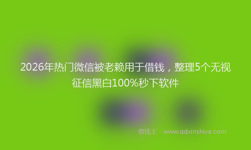 2026年热门微信被老赖用于借钱，整理5个无视征信黑白100%秒下软件