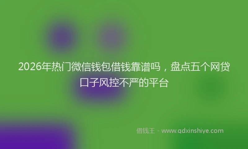 2026年热门微信钱包借钱靠谱吗，盘点五个网贷口子风控不严的平台