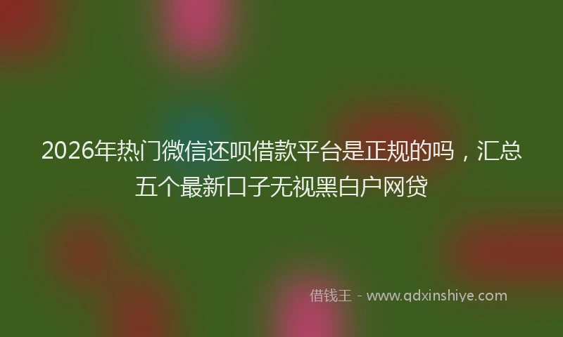 2026年热门微信还呗借款平台是正规的吗，汇总五个最新口子无视黑白户网贷