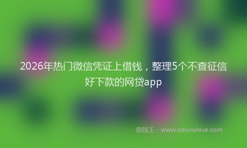 2026年热门微信凭证上借钱,整理5个不查征信好下款的网贷app