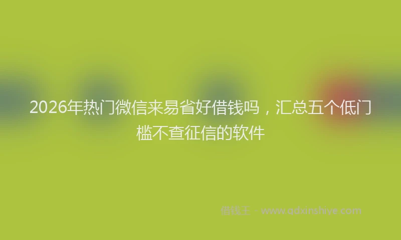 2026年热门微信来易省好借钱吗，汇总五个低门槛不查征信的软件
