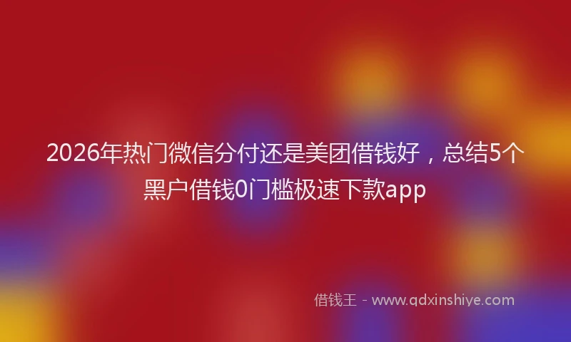 2026年热门微信分付还是美团借钱好，总结5个黑户借钱0门槛极速下款app