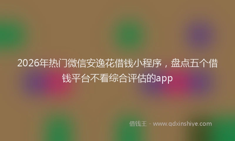 2026年热门微信安逸花借钱小程序,盘点五个借钱平台不看综合评估的app