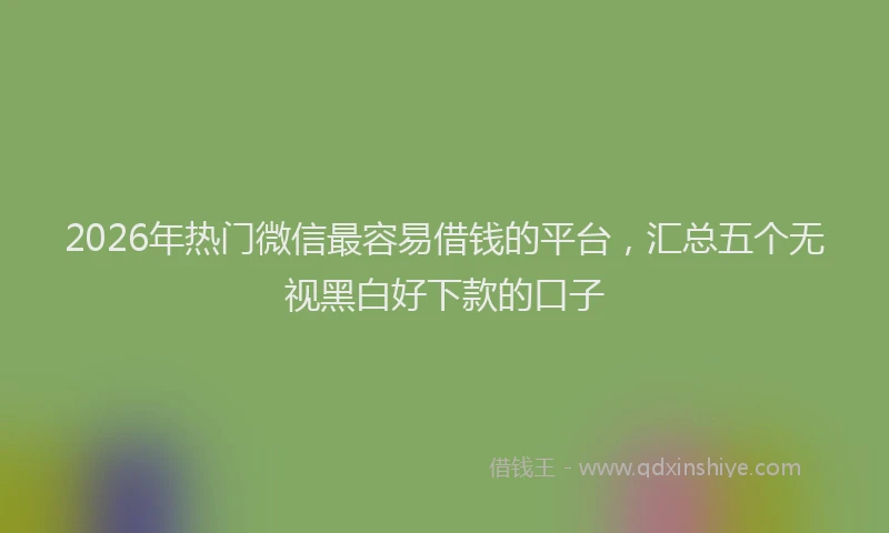 2026年热门微信最容易借钱的平台,汇总五个无视黑白好下款的口子
