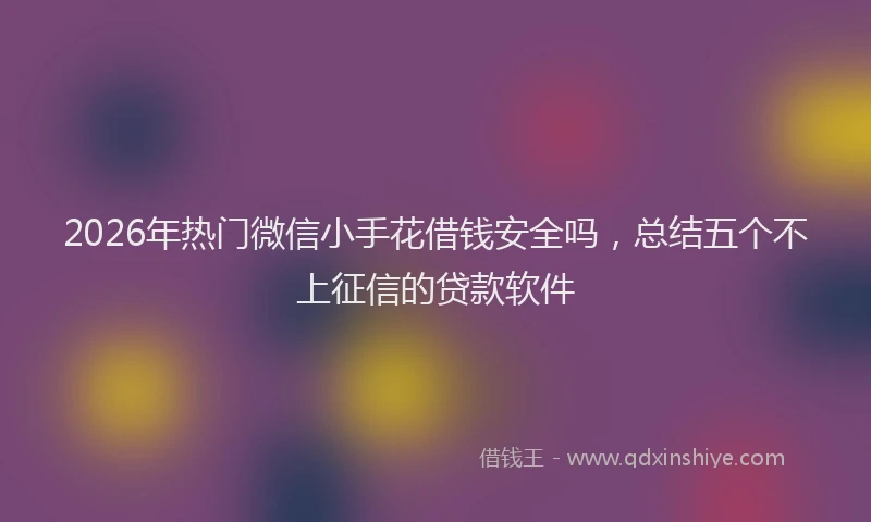 2026年热门微信小手花借钱安全吗，总结五个不上征信的贷款软件