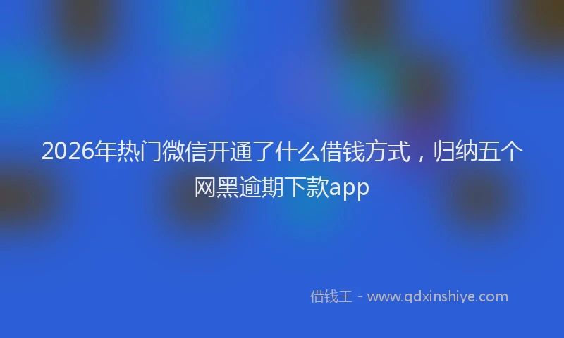 2026年热门微信开通了什么借钱方式，归纳五个网黑逾期下款app