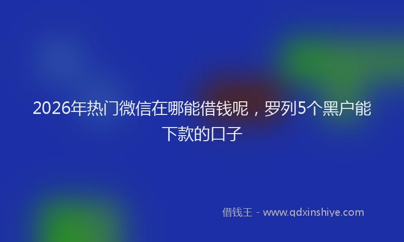 2026年热门微信在哪能借钱呢，罗列5个黑户能下款的口子