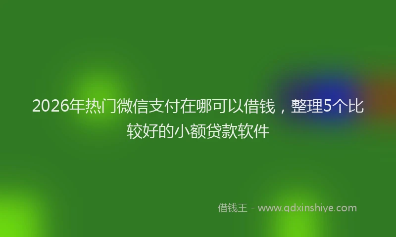 2026年热门微信支付在哪可以借钱，整理5个比较好的小额贷款软件