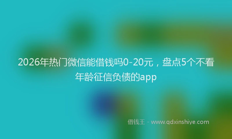 2026年热门微信能借钱吗0-20元，盘点5个不看年龄征信负债的app