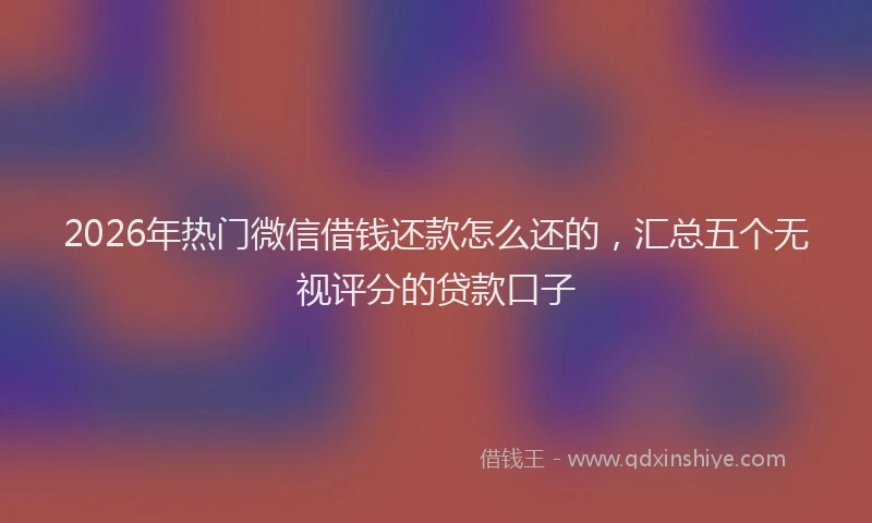2026年热门微信借钱还款怎么还的，汇总五个无视评分的贷款口子