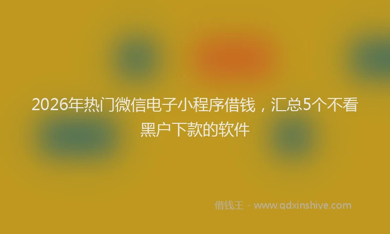 2026年热门微信电子小程序借钱，汇总5个不看黑户下款的软件