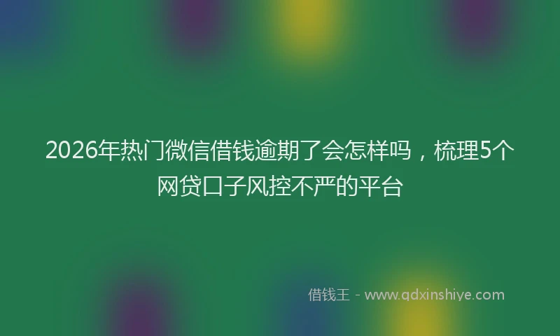 2026年热门微信借钱逾期了会怎样吗，梳理5个网贷口子风控不严的平台