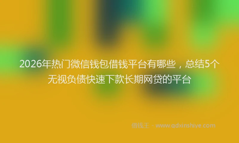 2026年热门微信钱包借钱平台有哪些，总结5个无视负债快速下款长期网贷的平台