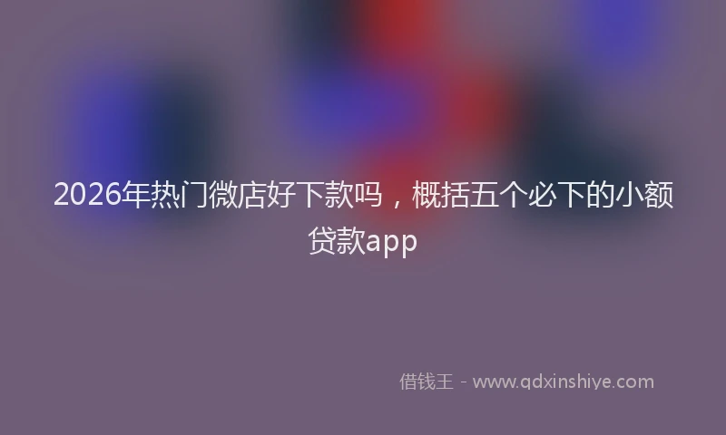 2026年热门微店好下款吗,概括五个必下的小额贷款app